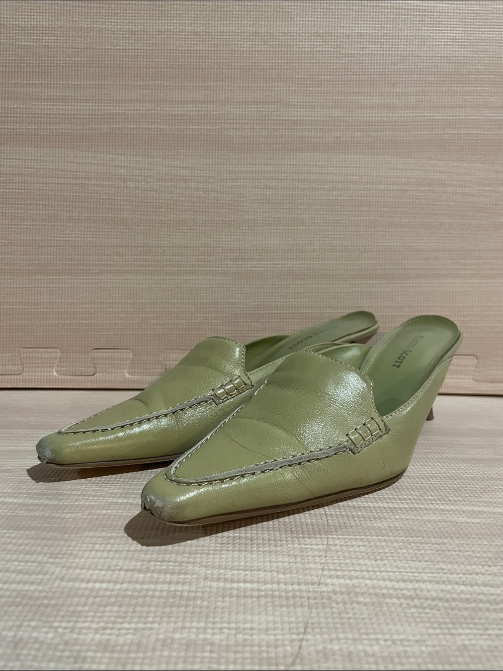 Karen Scott Light Green Point Toe Mule